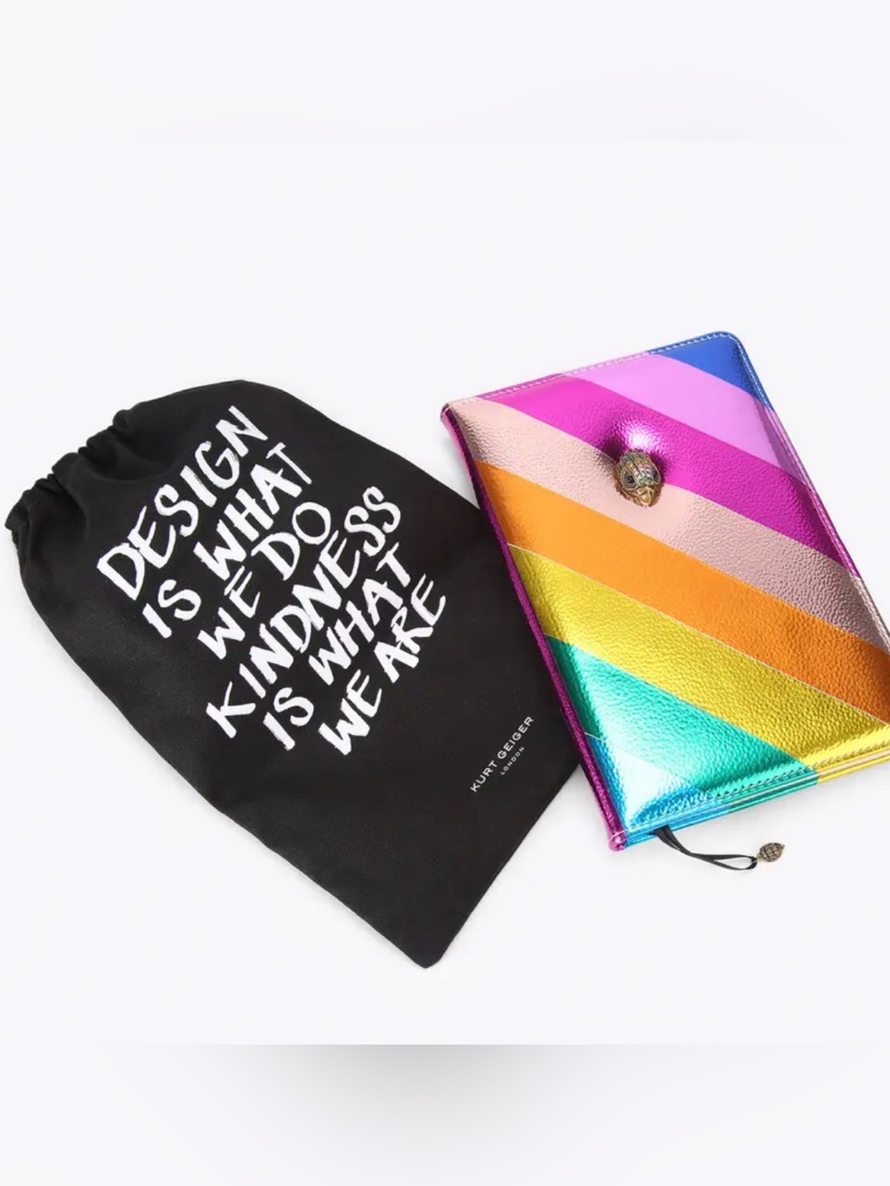 Kurt Geiger Metallic Multicolor Notebook with Signature Logo Eagle & Bookmark